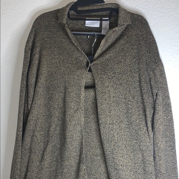 Liz Claiborne Jackets & Blazers - Like new Black and Tan Open Cardigan with skirt